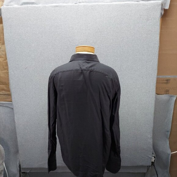 Zanetti Men's Button Down Gray Ribbed Dress Shirt 100% Cotton 17 Made in Italy - Picture 7 of 8